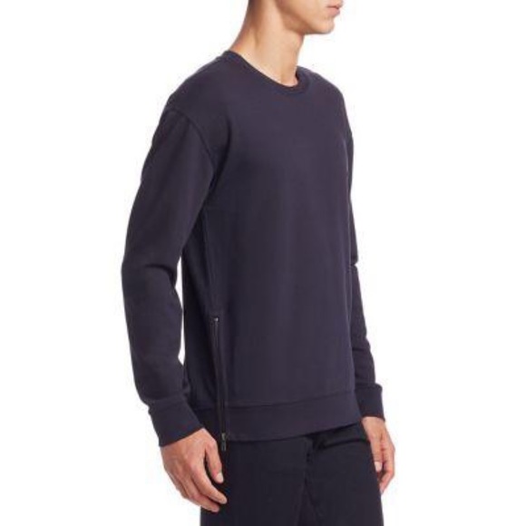 NWOT Vince Side Zip French Terry Crewneck Sweatshirt - sz L - Picture 1 of 8